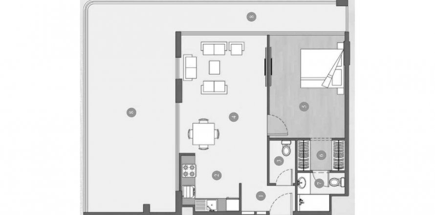Floor plan «1BR», 1 bedroom, in Elevia Residences
