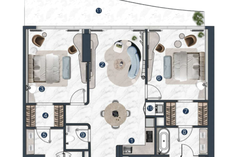 Apartment in Al Marjan Island, Ras Al Khaimah, UAE 1 bedroom, 68 sq.m. № 690098 - photo 6