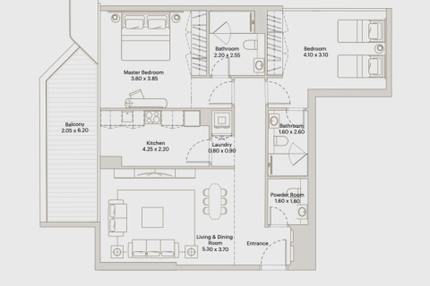 Appartement te koop in Downtown Jebel Ali, Dubai, VAE 1 kamer, 38 vr.m., nr 690102 - foto 8