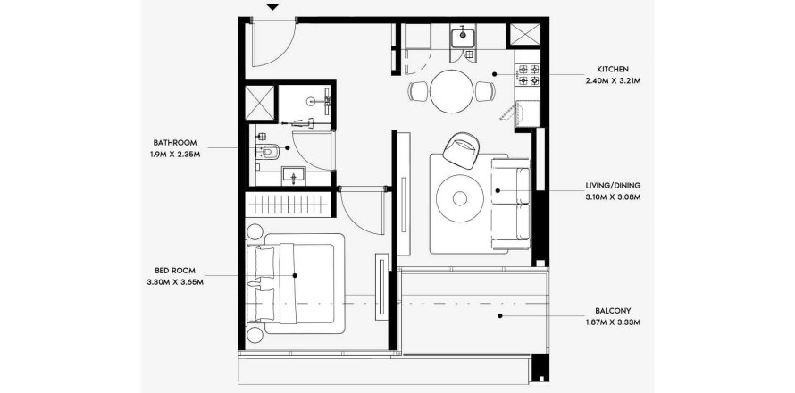 Apartamento en Al Jaddaf, Dubai, EAU 1 dormitorio, 53 m² № 699181
