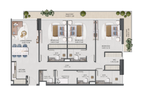 Dzīvoklis Jumeirah Village Circle, Dubaijā, AAE 1 istaba, 34 m2 Nr. 732621 - attēls 9