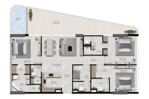 Dubai Studio City, Dubai, BAE’de satılık daire 1 oda, 39 m&sup2; No 732620 - fotoğraf 11