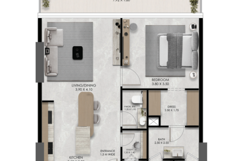 Dubai Studio City, Dubai, BAE’de satılık daire 1 oda, 39 m&sup2; No 732620 - fotoğraf 9