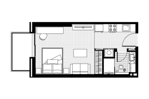 Apartmán v Jumeirah Village Triangle, Dubai, SAE 1 izba, 36 m2 č. 732622 - Fotografia 7