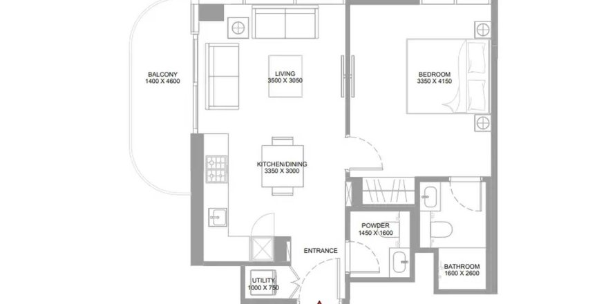 Пәтер Pristine Beach Residences, Умм-эль-Кайвайн, БАӘ-да 1 жатын бөлме, 57.66 м² № 710564