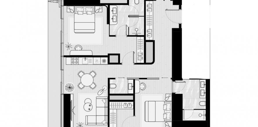 Leilighet i Al Sufouh, Dubai, Emiratene 2 soverom, 124 kvm nr. 403341