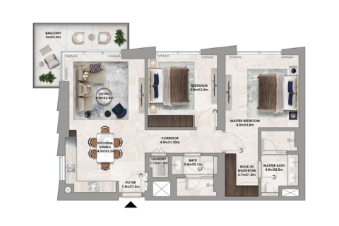 דירה למכירה ב Dubai Hills Estate, Dubai, איחוד האמירויות  1 חדר שינה, 70 מ"ר, מספר 689766 - תמונה 5