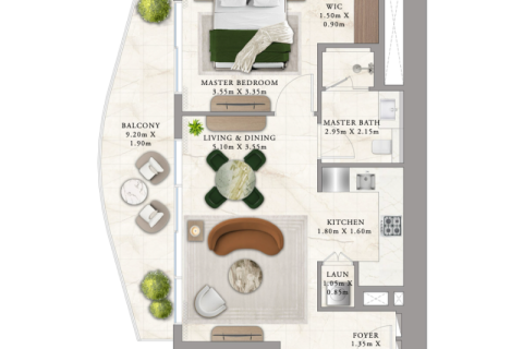 Apartment til salg i Dubai Harbour, Dubai, UAE 1 soveværelse, 77 kvm № 689770 - foto 4