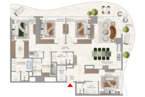 Apartment til salg i Dubai Harbour, Dubai, UAE 1 soveværelse, 77 kvm № 689770 - foto 7