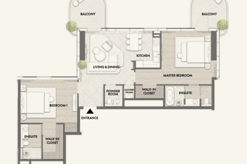 Apartman u Jumeirah Lake Towers, Dubai, UAE 1 spavaća soba, 82 m2 Br. 689954 - fotografija 7