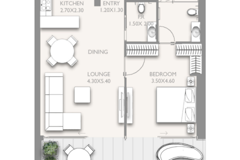 Apartman u Downtown Dubai (Downtown Burj Dubai), UAE 1 spavaća soba, 104 m2 Br. 689963 - fotografija 8