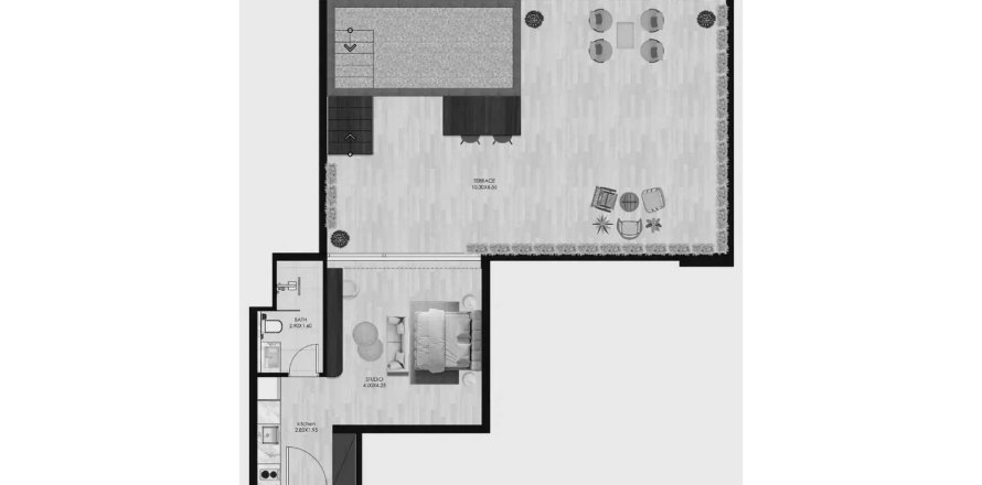 Floor plan «STUDIO», 1 room, in Coral by Vision