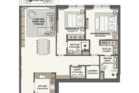Dubai, BAE’de satılık daire 1 yatak odası, 139 m&sup2; No 690122 - fotoğraf 4