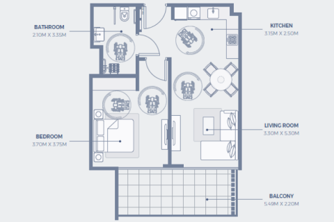 Apartamento para venda em Al Furjan, Dubai, EAU 1 quarto, 72 m2 № 690095 - foto 5