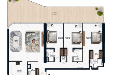 Apartmen di Al Marjan Island, Ras Al Khaimah, UAE 1 bilik tidur, 82 meter persegi № 690126 - foto 11