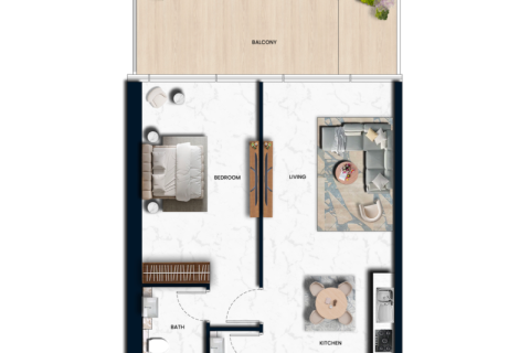 Apartmen di Al Marjan Island, Ras Al Khaimah, UAE 1 bilik tidur, 82 meter persegi № 690126 - foto 9