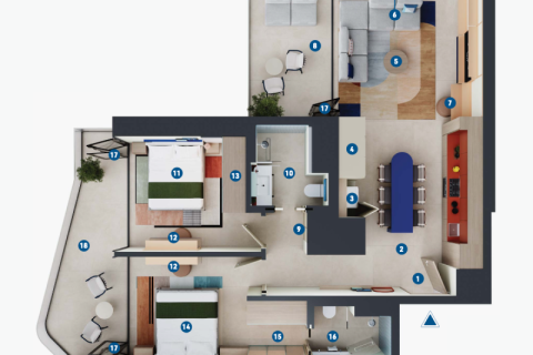 Apartament na sprzedaż w Dubai Marina, Dubai, ZEA 1 pokój, 37 mkw., nr 690130 - zdjęcie 8