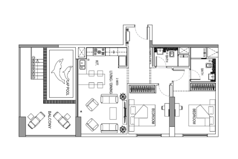 Apartament na sprzedaż w Jumeirah Village Circle, Dubai, ZEA 1 pokój, 103 mkw., nr 732471 - zdjęcie 8