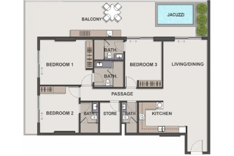 Wohnung zum Verkauf in Arjan, Dubai, VAE 1 Schlafzimmer, 69 m2 Nr. 732468 - Foto 7