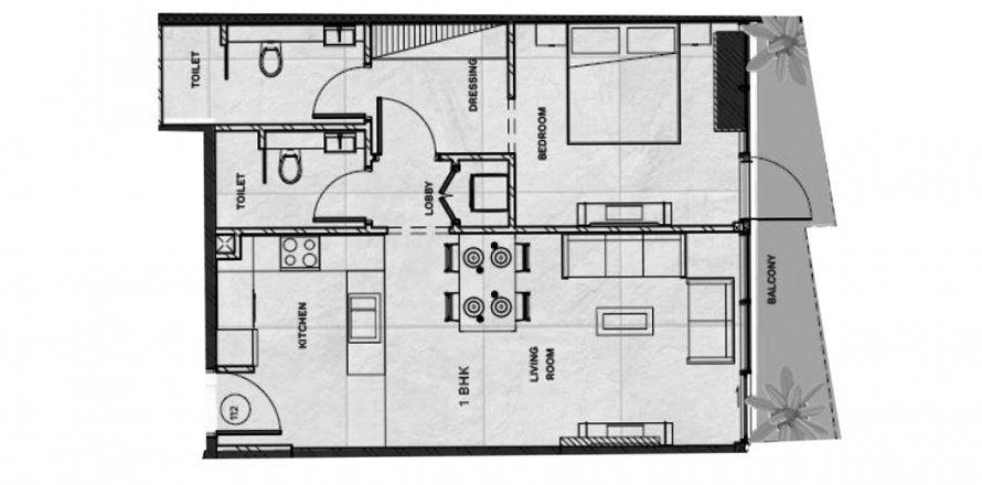 Appartement in Jumeirah Village Circle, Dubai, VAE 1 slaapkamer, 73.77 vr.m. nr 360028