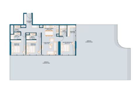 Huoneisto Al Maryah Island, Abu Dhabi, Arabiemiraatit 2 makuuhuonetta, 151 m2 № 690242 - kuva 6