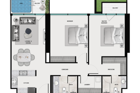 Appartamento in vendita a Majan, Dubai, EAU 1 camera № 690241 - foto 9
