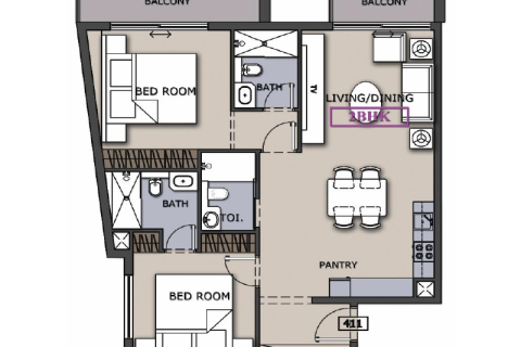 آپارتمان برای فروش در  Jumeirah Village Circle، Dubai، امارات متحده عربی  107 متر مربع ، شماره 689822 - تصویر 3