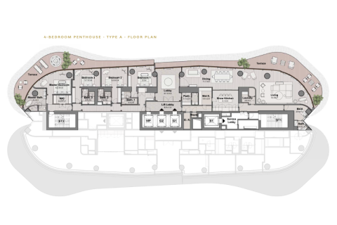 Penthouse di Jumeirah Islands, Dubai, UEA 4 kamar tidur nomor 689819 - foto 4
