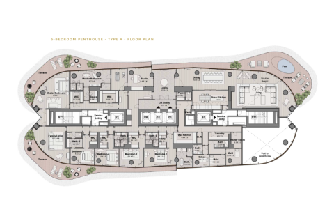 Penthouse di Jumeirah Islands, Dubai, UEA 4 kamar tidur nomor 689819 - foto 5