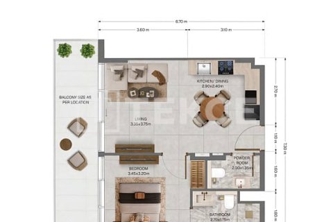 Apartemen di Dubai Land, UEA 1 kamar tidur, 56 m2 nomor 763940 - foto 26