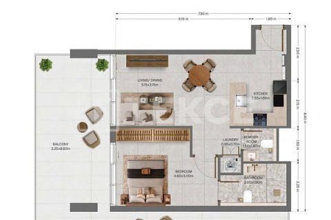 Apartemen di Dubai Land, UEA 1 kamar tidur, 56 m2 nomor 763940 - foto 24