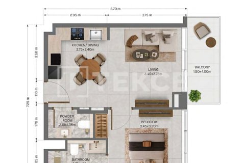 Apartemen di Dubai Land, UEA 1 kamar tidur, 56 m2 nomor 763940 - foto 25