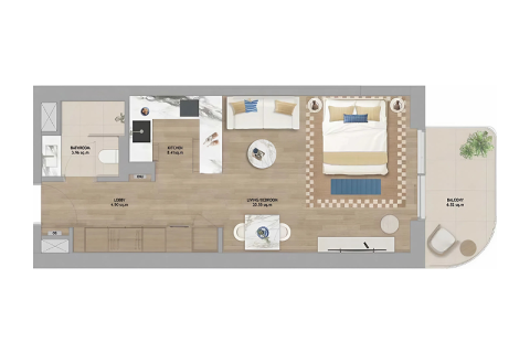 Wohnung zum Verkauf in Abu Dhabi, VAE 1 Zimmer, 44 m2 Nr. 689709 - Foto 7