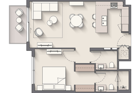 Huoneisto Dubai South (Dubai World Central), Arabiemiraatit 1 huone, 40 m2 № 689708 - kuva 8