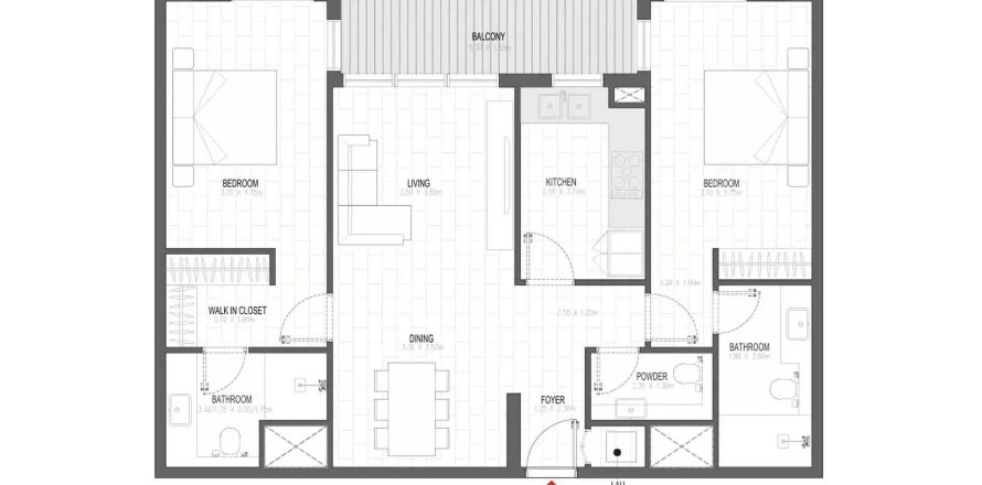 Wohnung in Muwaileh Commercial, Sharjah, VAE: 2 Schlafzimmer, 114.47 m2 Nr. 714101