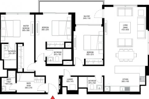 Huoneisto SOBHA HARTLAND Meydan, Dubai, Arabiemiraatit 3 makuuhuonetta, 150 m2 № 212509 - kuva 16