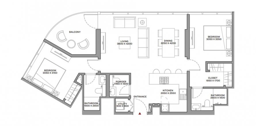 Apartmán v Aquamarine Beach Residences v Umm Al Quwain, SAE 2 spálne, 95.55 m2 č. 610892
