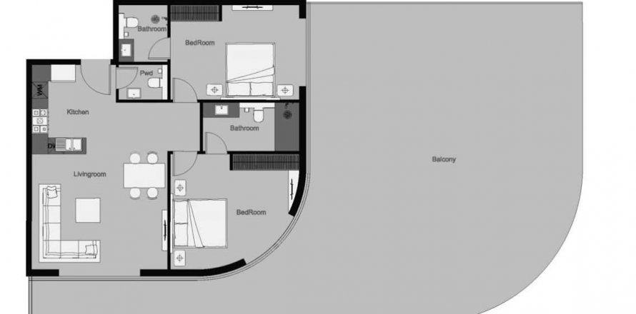 Apartament në THE CENTRAL DOWNTOWN në Arjan, Dubai, Emiratet e Bashkuara Arabe 2 dhoma gjumi, 226.81 m2. № 370568