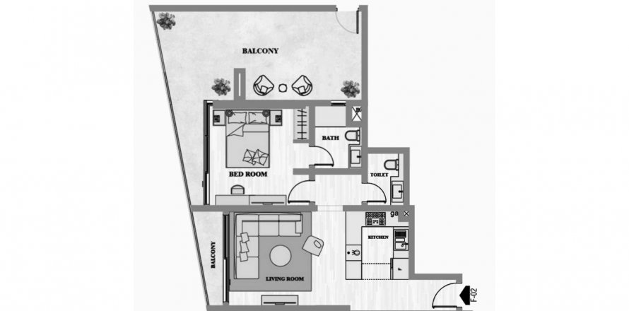 Dzīvoklis Greygate Residences  Jumeirah Village Circle, Dubaijā, AAE 1 istaba, 92.7 m2 Nr. 577521