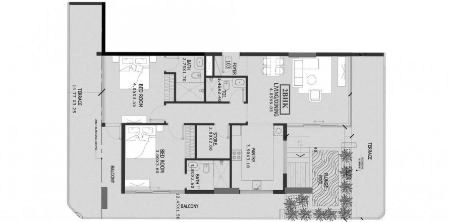 آپارتمان در Wadi Al Safa 3، Dubai ، امارات متحده عربی 2 خوابه ، 191.1 متر مربع.  شماره 576857