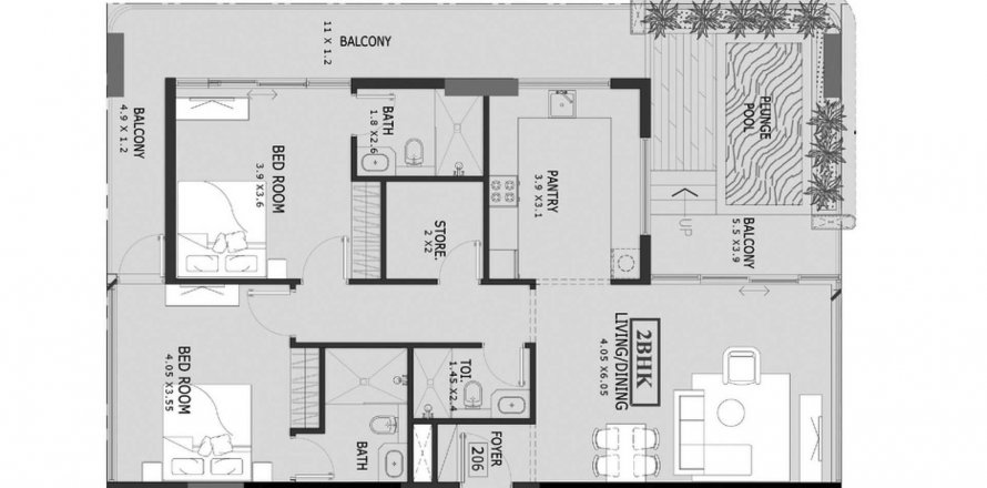 Wadi Al Safa 3, Dubai, BAE’de daire 2 yatak odası, 145.3 m&sup2; No 576860