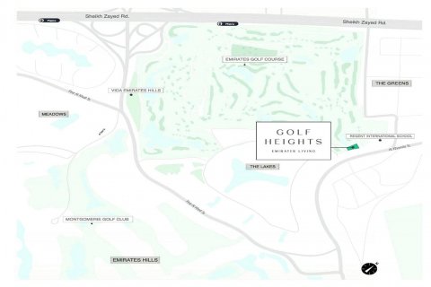 Lägenhet till försäljning i Emirates Hills, Dubai, UAE 2 sovrum, 107 kvm Nr. 625416 - fotografi 12