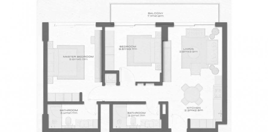 Appartamento a Dubai South (Dubai World Central), Dubai, EAU 2 camere da letto, 91.51 mq. № 628520
