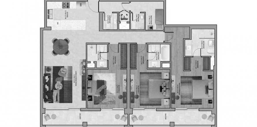 Apartament în Al Barsha, Dubai, EAU 3 dormitoare, 177.82 mp. №575588