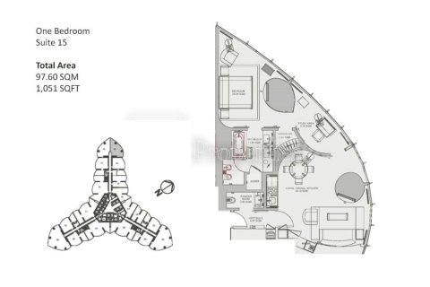 Apartman u gradu Downtown Dubai (Downtown Burj Dubai), UAE 1 spavaća soba, 97.6 m2 Br. 591476 - Slika 15