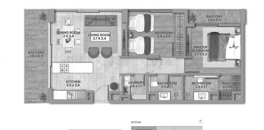 Leilighet Elemental 22 i Al Satwa, Dubai, Emiratene 2 soverom, 91.7 kvm nr. 576161