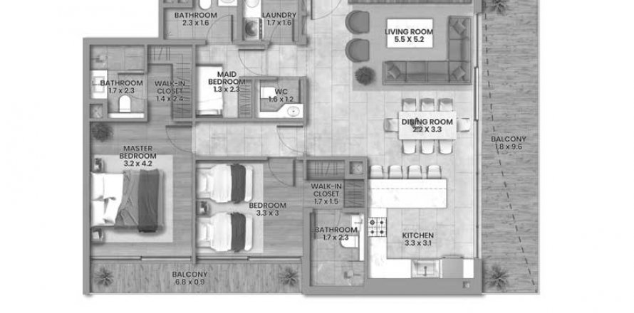 Al Satwa、Dubai、UAEにあるマンション 2ベッドルーム、132.66 m2 No576157