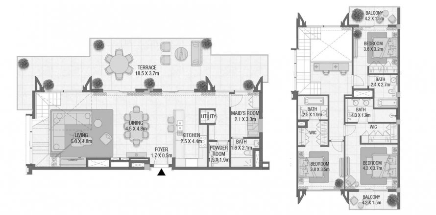 Dvīņu māja DESIGN QUARTER AT D3 Dubai Design Districtjā, AAE 3 istabas, 274.44 m2 Nr. 415313