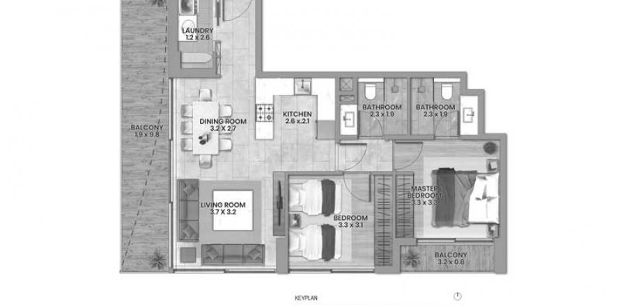 Apartment in Elemental 22 in Al Satwa, Dubai, UAE 2 bedrooms, 96.24 sq.m. № 576163
