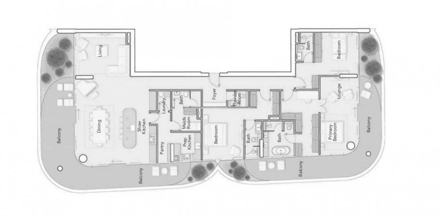 Apartman u ELLINGTON OCEAN HOUSE u gradu Palm Jumeirah, Dubai, UAE 3 spavaće sobe, 179.02 m2 Br. 550003